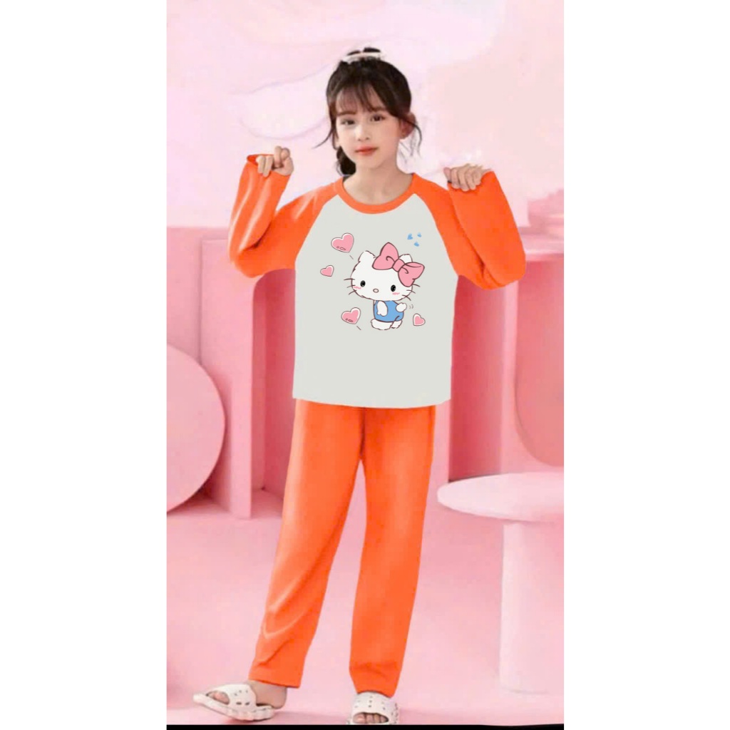 🌸 BỘ ĐỒ BÉ GÁI DÀI TAY – HÌNH KITTY CỰC ĐÁNG YÊU 🐱💕 DS60