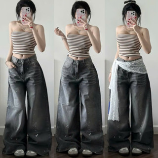 Quần Jean Ver 3 vẩy sơn Rinaa, chất liệu Denim form nam nữ style trẻ trung năng động hot trend