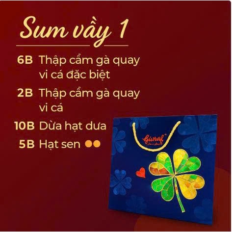 Combo Bánh Trung Thu Givral Sum Vầy 1 (4 Bánh – 200g) | Chính Hãng | Hộp Quà Biếu Sang Trọng