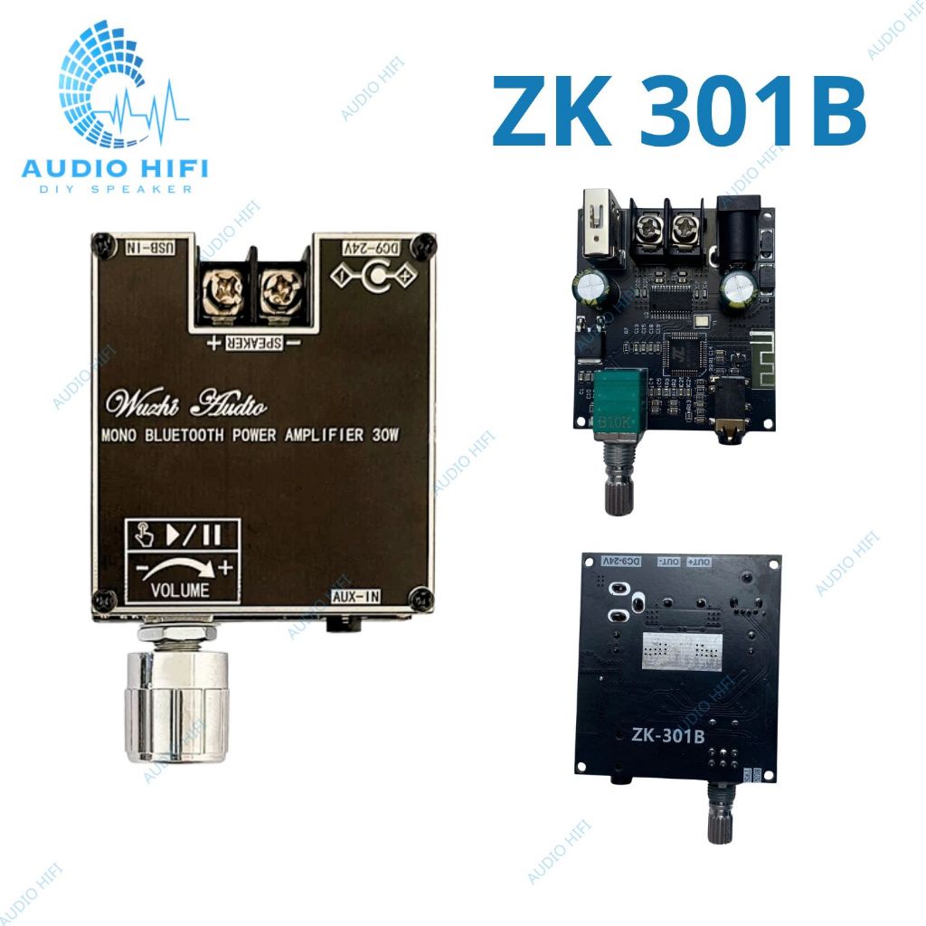 Mạch khuếch đại âm thanh mono Wuzhi ZK-301B - mạch chế loa bluetooth, amply mini, âm ly bluetooth