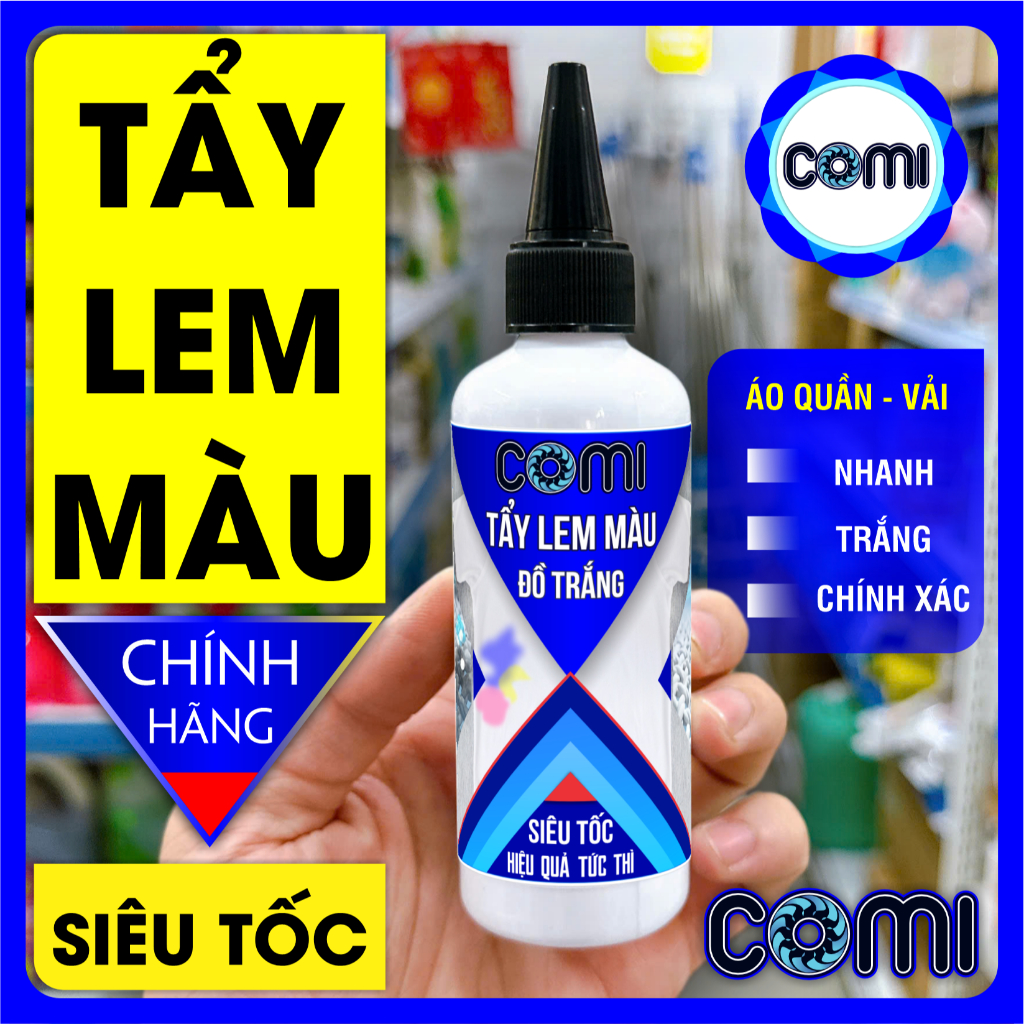 Nước tẩy lem màu siêu tốc áo quần trắng Comi 100ml