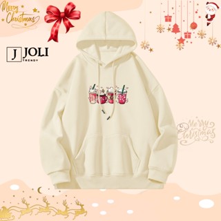  Áo Hoodie Cây Thông Noel Nam Nữ By JOLI Unisex Chất Nỉ Lót Bông Mũ 2 Lớp Form Rộng J Joli Trendy 