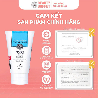 [Cleanser] Sữa rửa mặt trắng da và tạo bọt Scentio Milk Plus Whitening Q10  Facial Foam 50ml