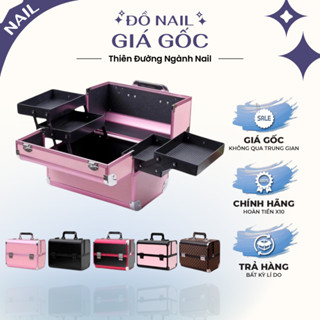 Cốp nhôm đựng nail mi 2 tầng vừa máy hơ SUN5, S50 cao cấp - Cốp đựng đồ trang điểm, phun xăm