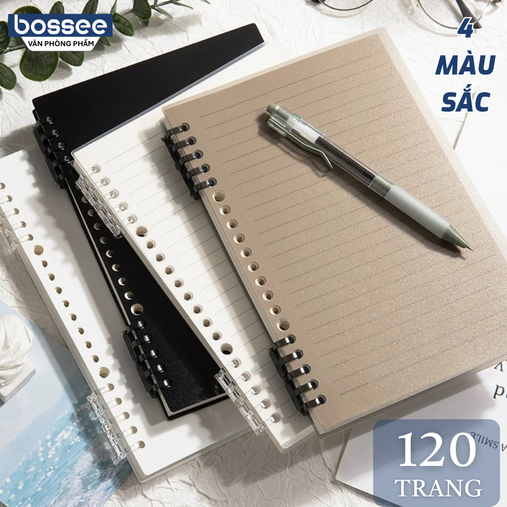 Sổ Còng A5/B5 120 Trang Cao Cấp 4 Màu Tối Giản - TẶNG STICKER - Sổ Tay Bullet Journal Thay Được Giấy
