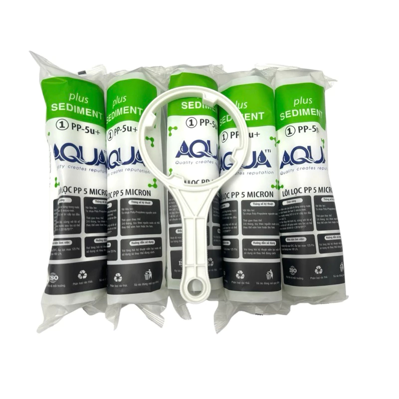 COMBO 5 Lõi lọc nước số 1 AQUA Tặng 1 Tay Vặn
