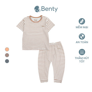  Bộ áo cộc quần dài full họa tiết sọc BENTY dễ thương mát mềm mịn đồ bộ cho bé chính hãng cao cấp 