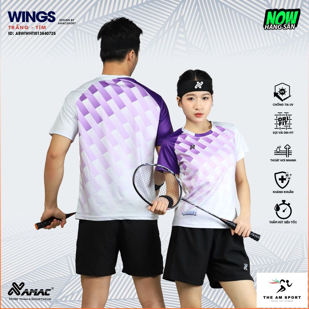 [In Tên & Số] Bộ Quần Áo Cầu Lông AMAC Wings - Thoáng Mát, Thấm Hút Tốt | The AM Sport