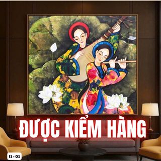  Tranh Cô Gái Việt Cổ Nghệ Thuật Cổ Điển Tối Giản Phong Cách Vintage Canvas Treo Tường Trang Trí Phòng Khách Homestay 
