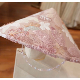  Nón lá bọc vải kim sa bling quai ngọc người lớn 