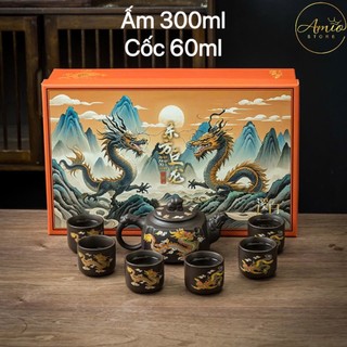  Bộ Ấm Chén Uống Trà Tử Sa Long Phụng Đổi Màu Kèm Hộp Quà Bộ Ấm Chén Pha Trà Tử Sa Đổi Màu Đẹp Phòng Khách 