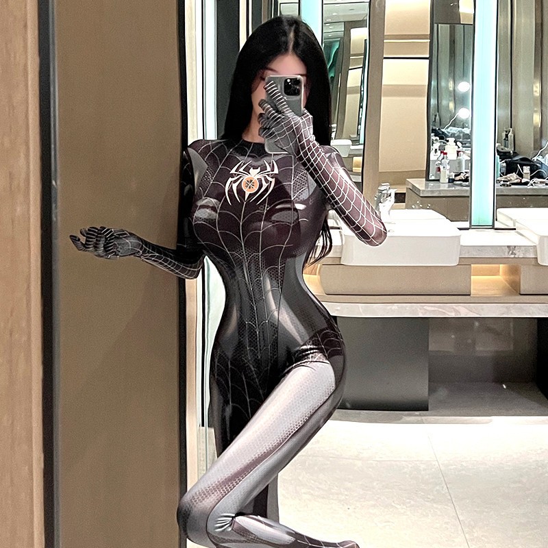 [CHE TÊN] Cosplay người nhện siêu co giãn ôm body có khoá mở đũng jumpsuit liền thân mặc 2 chiều | BigBuy360 - bigbuy360.vn