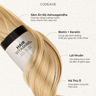 TPBVSK Viên uống hỗ trợ mọc tóc CodeAge Hair Vitamins 120 viên -cải thiện tình trạng tóc gãy rụng, tóc dày khỏe