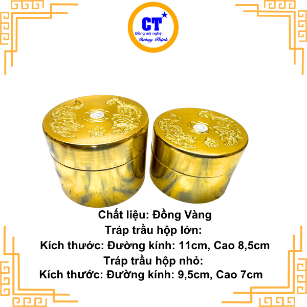 Bộ Tráp trầu Long Phụng bằng đồng