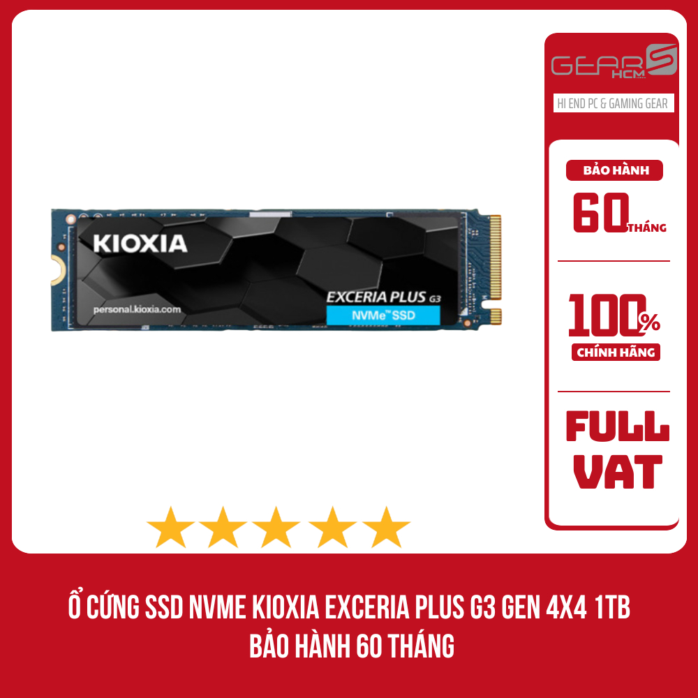 [FULL VAT] Ổ cứng SSD NVMe Kioxia Exceria Plus G3 Gen 4x4 1TB - Bảo Hành 60 Tháng