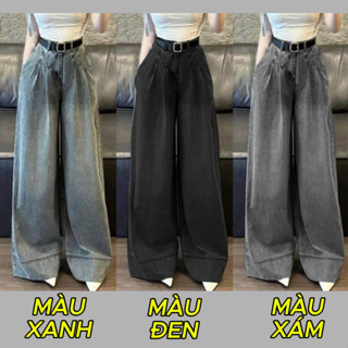  Quần jeans suông ống rộng Bò rộng 4 ly TAPO trẻ trung thanh lịch cạp chun sau  BR4L  