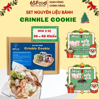 Set Nguyên Liệu Bánh Crinkle Cookie Mix 3 Vị Dâu, Cacao, Matcha Thành Phẩm 35-40 cái - 6SFOOD