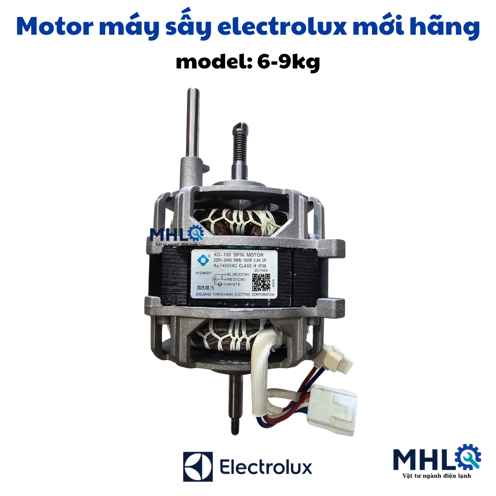 mô tơ máy sấy electrolux 6-9kg mới chính hãng, động cơ máy sấy electrolux dùng chung,motor máy sấy e