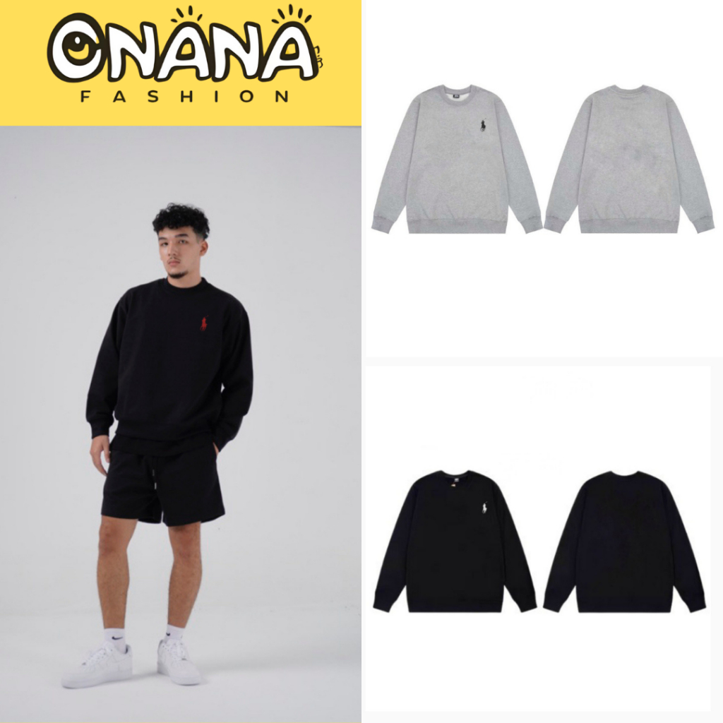 Áo Sweater NỈ Nam Nữ ONANA FASHION Thêu Ngựa Form Rộng Thoải Mái, Ấm Áp,Thời Trang Streetwear Hottre