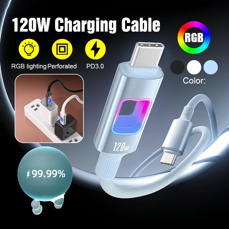 Dây Sạc Nhanh Type C To Type C 120W 2M / 1M Sạc Siêu Nhanh Cho Điện Thoại,Laptop,Samsung,Phone 15 16