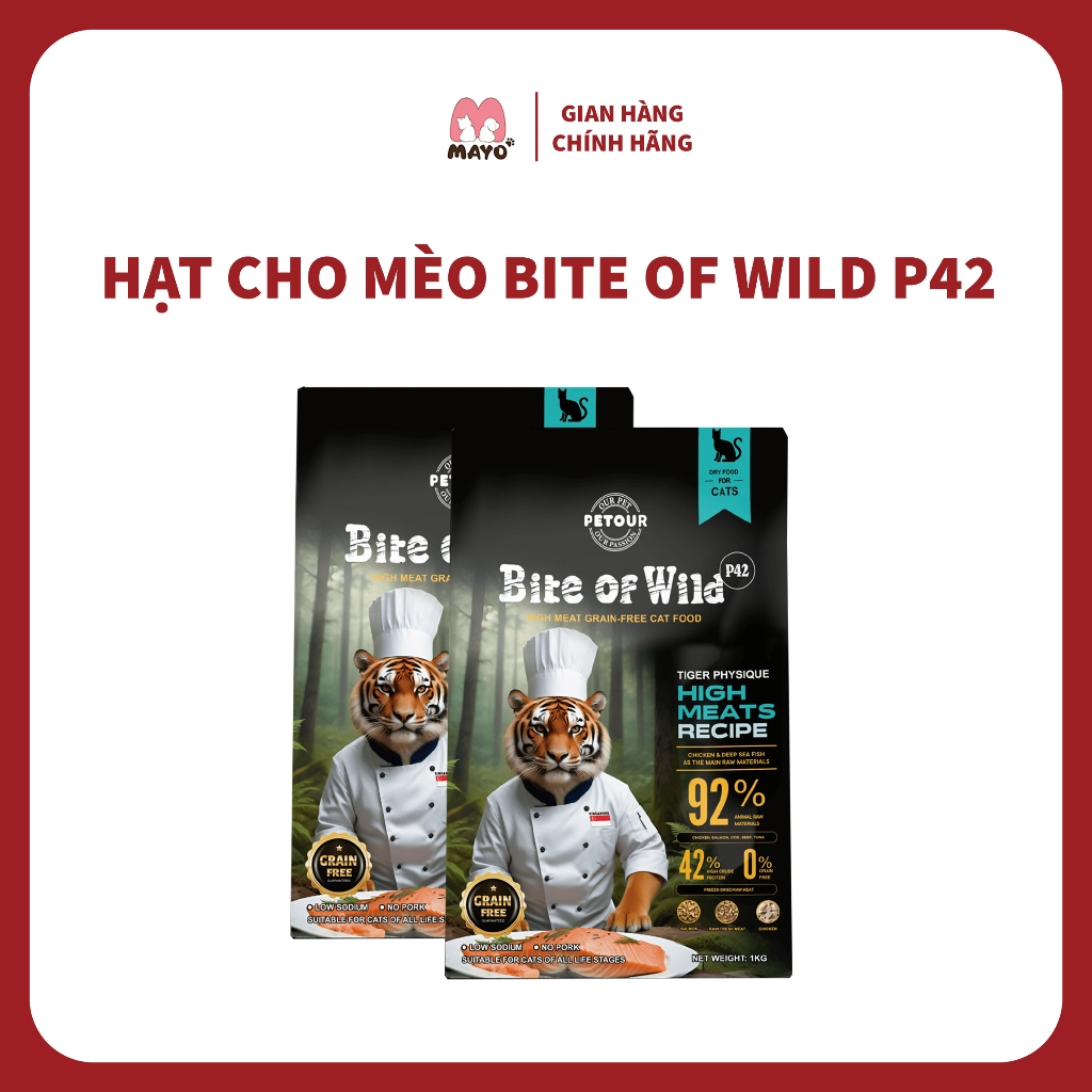Bite of Wild P42 1KG – Thức Ăn Mèo 92% Thịt | Mayo Petshop