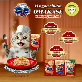 Pate Silver Spoon cho mèo – Gói 60g | Dạng Sốt & Dạng Thạch | Làm từ cá thật 100% thơm ngon dinh dưỡng