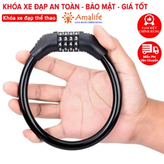 Khóa Xe Đạp Thể Thao Chống Trộm Khóa Dây Treo Yên Xe Đạp 4 Số Xoay Mã Khóa Tránh Mất Chìa Khóa - Chính Hãng Amalife