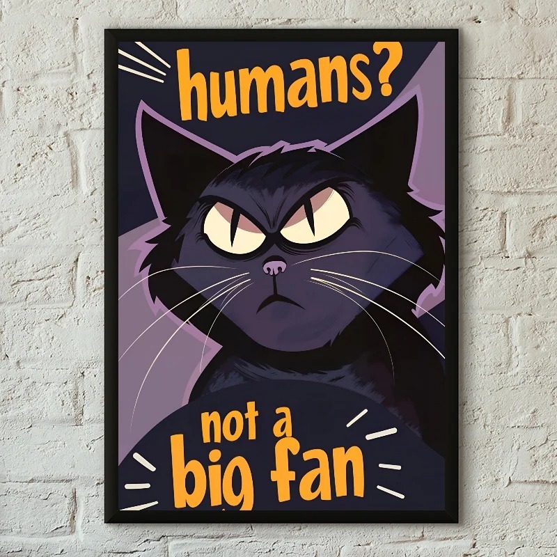 Tranh Canvas Mèo , Tranh Meme Quàng Thượng Vô Tri - Tranh Canvas có khung cao cấp