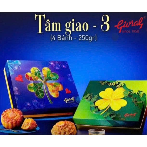 Combo Bánh Trung Thu Givral Tâm Giao 3 (4 Bánh – 250g) | Chính Hãng | Hộp Quà Biếu Sang Trọng