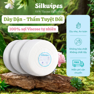   Vải dày LOẠI 1  03 cuộn khăn mặt dùng 1 lần SILKWIPES 100% sợi Vicose khăn mặt khô   - C3KV 