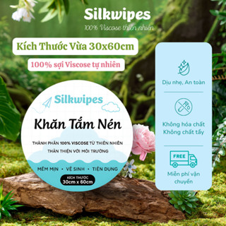   Vải dày LOẠI 1  Khăn Tắm Nén Cao Cấp Silkwipes 30cm x 60cm khăn tắm dùng 1 lần khăn nén phù hợp đi du lịch -Mã KT1 