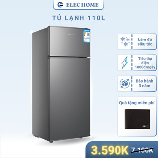 Tủ lạnh mini, tủ lạnh 2 cánh 110L làm lạnh nhanh ngăn đá nhỏ gọn tiết kiệm điện bảo hành 2 năm 3590