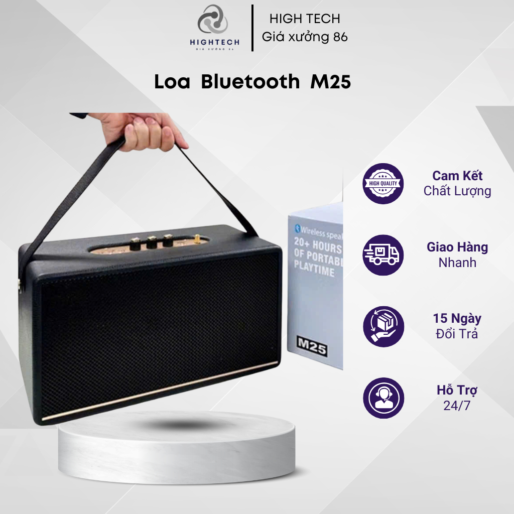 Loa Bluetooth M25 Bass Mạnh Âm Thanh Lớn Bluetooth 5.2 Pin Trâu Thiết Kế Đẹp Giá Tốt