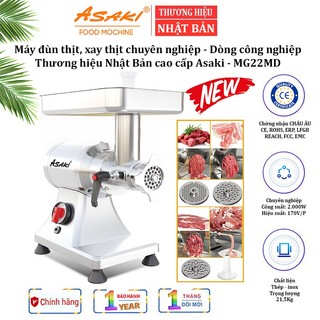 Máy đùn thịt, xay thịt chuyên nghiệp - Dòng công nghiệp. Thương hiệu Nhật Bản cao cấp Asaki - MG22MD