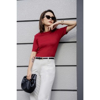 Walenty Empower Ribbed Tee - Áo thun ngắn tay may bấu ly form ôm thoải mái mặc đi làm/ đi chơi