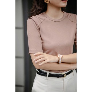 Walenty Empower Ribbed Tee - Áo thun ngắn tay may bấu ly form ôm thoải mái mặc đi làm/ đi chơi