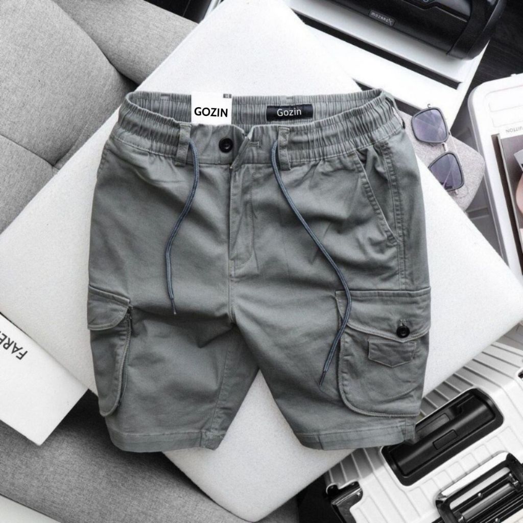 Quần Short Kaki Túi Hộp Nam Gozin Clothing Vải Kaki Cotton Co Giãn -SK01