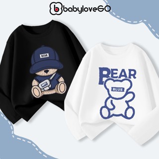  Áo thu đông dài tay bé trai BabyloveGO 2026 áo thun cổ bo tròn chất cotton mềm mại cho bé 1-10 tuổi 