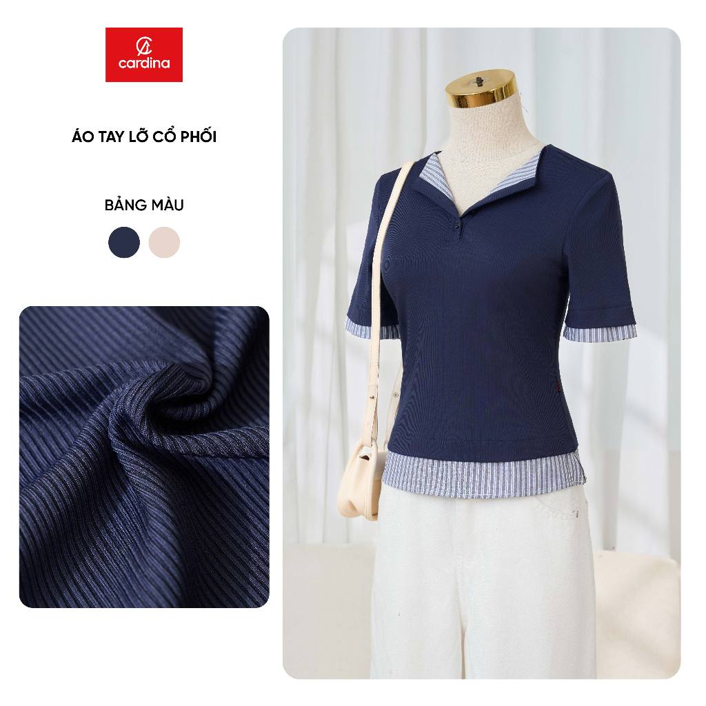 Áo tăm mềm nữ CARDINA tay lỡ phối cổ 5AFL02