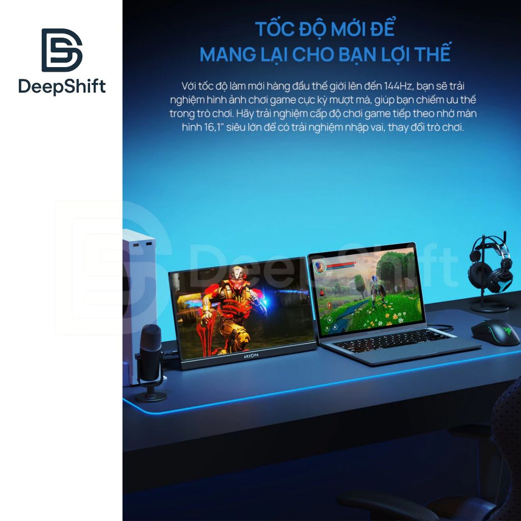 Màn Hình Di Động ARZOPA Z1FC 16.1” | 144Hz | 106% sRGB | Nhôm Hợp Kim | 780g | 2 Type-C + HDMI | BigBuy360 - bigbuy360.vn