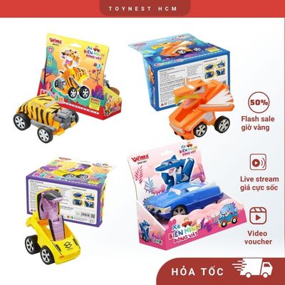Đồ Chơi DUKA: Xe Biến Hình Động Vật - Cá mập/ Rắn Hổ/ Khủng Long/ Chim Ưng/ Hổ Văn/ Chó Sói