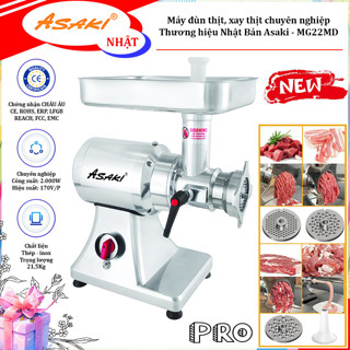  Máy đùn thịt xay thịt chuyên nghiệp - Dòng công nghiệp. Thương hiệu Nhật Bản cao cấp Asaki - MG22MD 