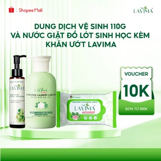 [Combo CẶP ĐÔI SẠCH SẼ] - Nước Giặt Đồ Lót Sinh Học 300ml & Dung dịch vệ sinh nữ Lavima 110G & Khăn