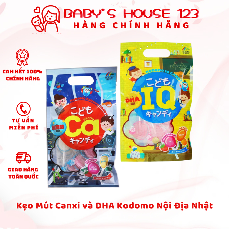 Kẹo Mút Kodomo Bổ Sung DHA Và CANXI Nhật Bản (Gói 10 Cây)