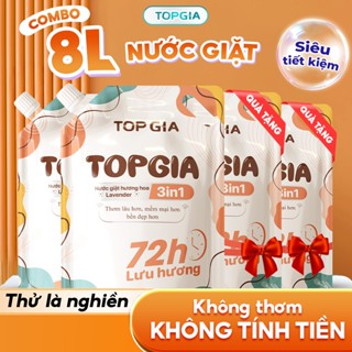 [MUA 2 TẶNG 2] Nước giặt xả 3in1 TopGia hương lavender dịu nhẹ, an toàn cho da, túi 2L lưu hương 72H