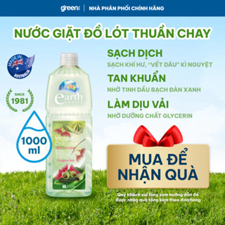 Nước giặt thuần chay tinh dầu bạch đàn làm sạch vết bẩn mùi hôi trên đồ lót vải len lụa quần áo Earth Choice Úc, chai 1L