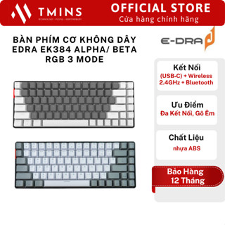 Bàn phím cơ không dây EDRA EK384 Alpha  Beta RGB 3 Mode 