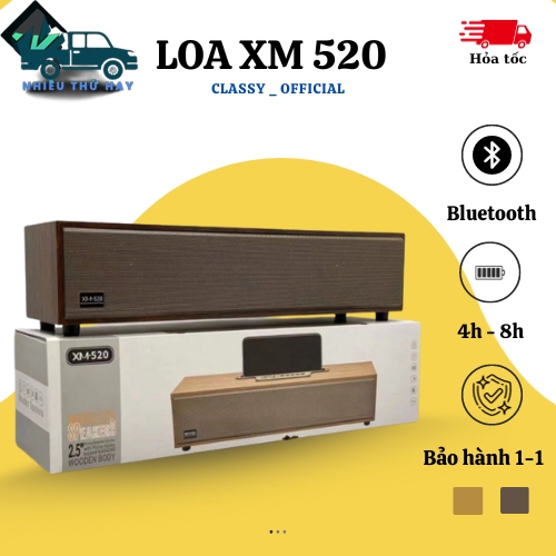 [HỎA TỐC] Loa Bluetooth Bass Mạnh XM520 Vỏ Gỗ Cao Cấp, Âm Thanh 3D Siêu Trầm Bảo Hành 12 Tháng