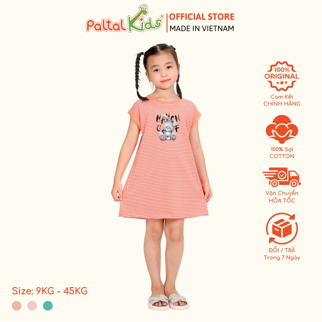 [PALTAL KIDS] Đầm Dáng A Cánh Dơi Cotton Mỹ Bé Gái Cao Cấp - 8024 / 8025