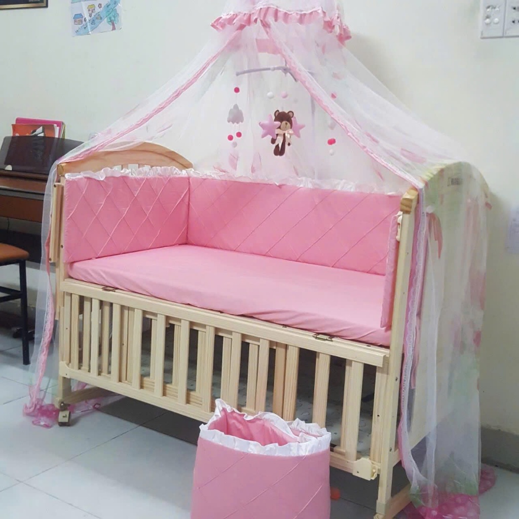 Bộ mắc mùng màu trắng cho bé